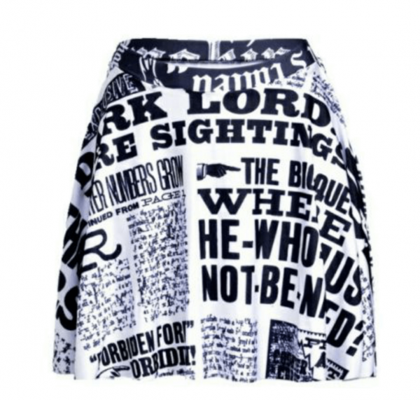 Harry Potter Daily Prophet Newspaper Print Skirt